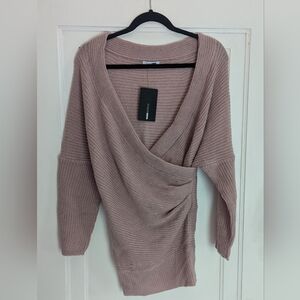 Mauve wrap sweater NWT